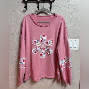 Lightweight Pink Floral Sweatshirt